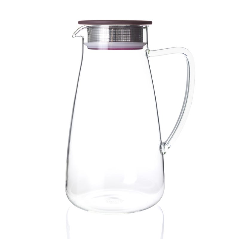 FORLIFE Flask Glass Iced Tea Jug 64oz, Cranberry - Image 1